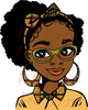 Afro Girl with Yellow Attire png Digital Download